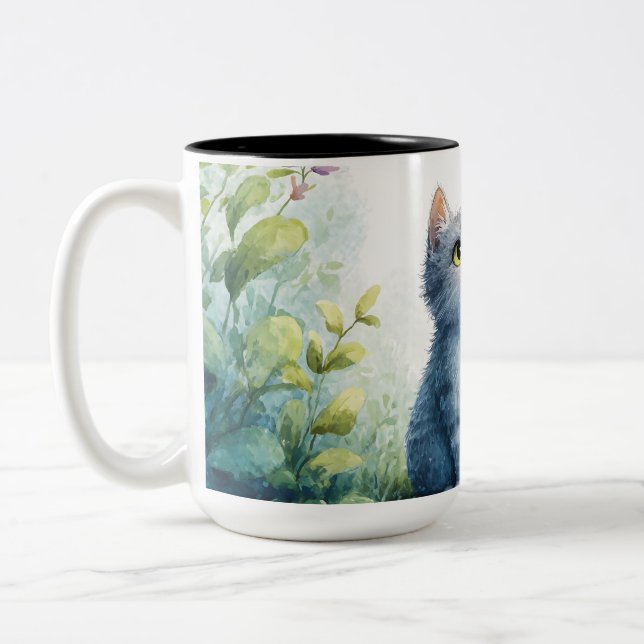 Wassercolor Kitten Coffee Tasse - Niedliches Cat L (Links)