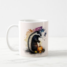 Wassercolor Skunk Pumpkin Halloween Kaffeetasse