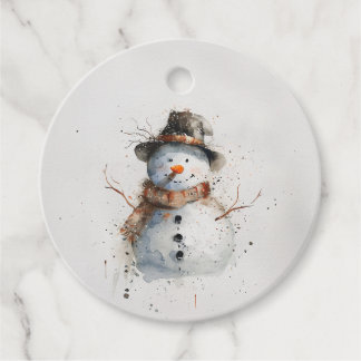 Wassercolor Snowman Geschenkanhänger