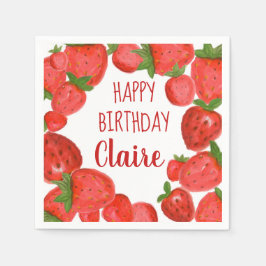 Wassercolor Strawberry Napkins Serviette