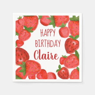 Wassercolor Strawberry Napkins Serviette