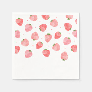 Wassercolor Strawberry Napkins   Strawberry Napkin Serviette