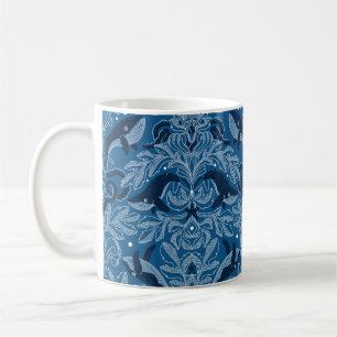 Wasserdampfstruktur mit Walen, moderner Vintag Kaffeetasse