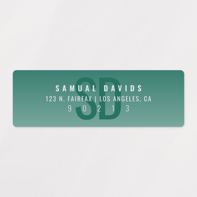 Wasserdicht Modern Bold Green Ombre Adresse Etiketten (Design 2)