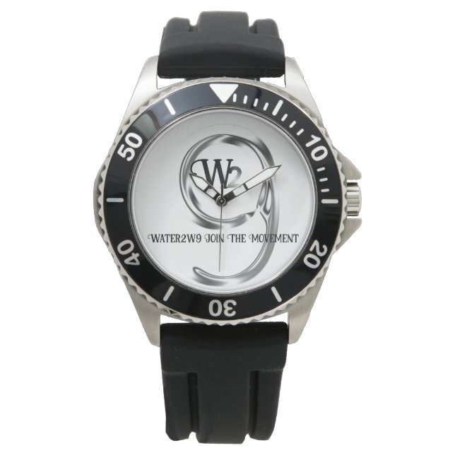 Wasserdichte 30 ft Offizielle Wasser2w9-Logo-Uhr Armbanduhr (Vorderseite)