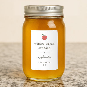 Wasserdichte Apple Cider Butter Jelly Jam Labels Weinetikett