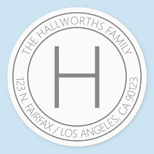 Wasserdichte moderne graue und weiße Rücksendeadre Etiketten