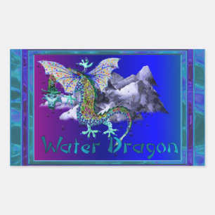 Wasserdrache Rechteckiger Aufkleber