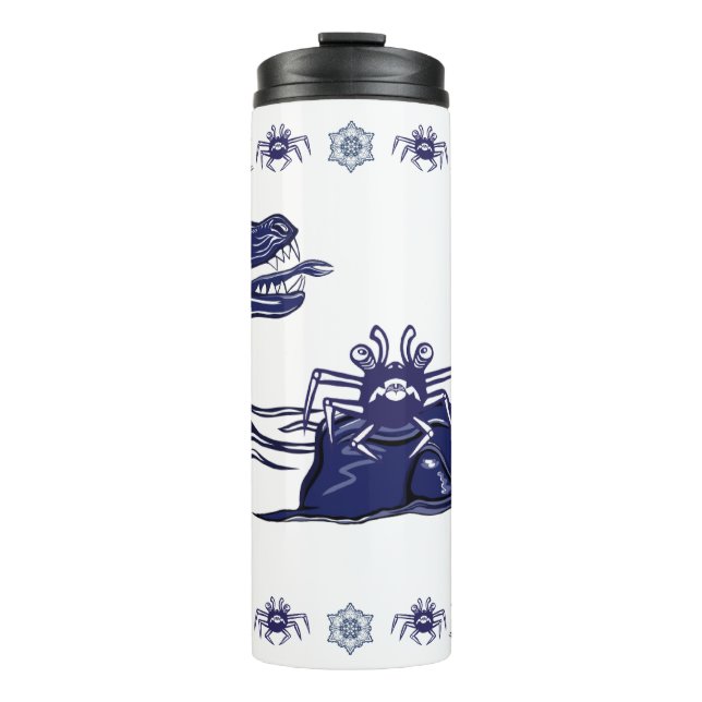 Wasserdrache und Monsterkrabbe Thermosbecher (Vorderseite)