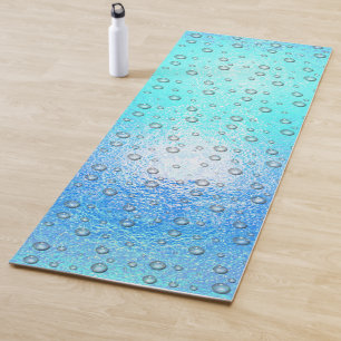 Wassereffekt, gefrorene Textur mit Wassertropfen Yogamatte