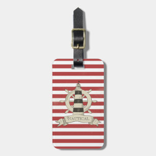 Wasserfahrzeuge, Rad, rote und weiße Streifen Gepäckanhänger