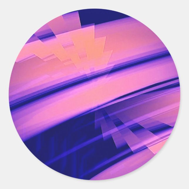 WASSERFALL ABSTRAKT RUNDER AUFKLEBER (Vorderseite)