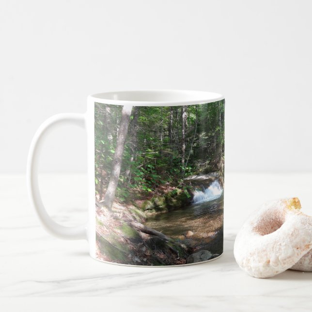 Wasserfall am Fluss Pemigewasset I Kaffeetasse (Mit Donut)