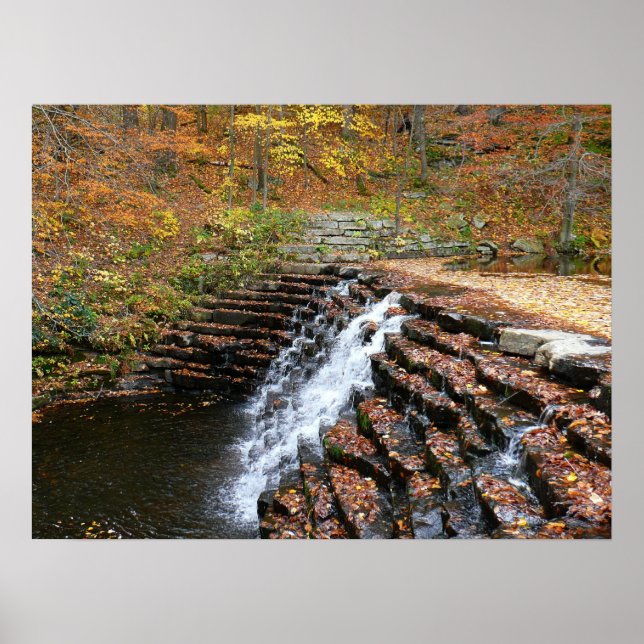 Wasserfall am Laurel Hill Staat Park II Poster (Vorne)