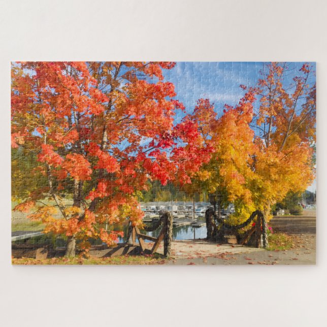 Wasserfall am See 1000-Teile-Puzzle Puzzle (Horizontal)