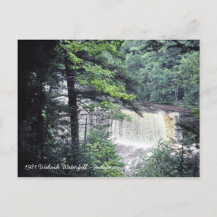 Wasserfall am Wabash River, Indiana, 1980er Jahre, Postkarte