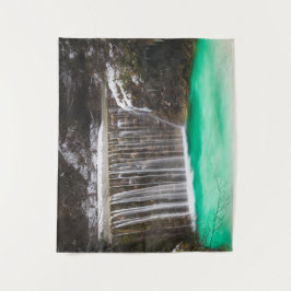 Wasserfall atemberaubender türkisfarbener Wasserse Wandteppich