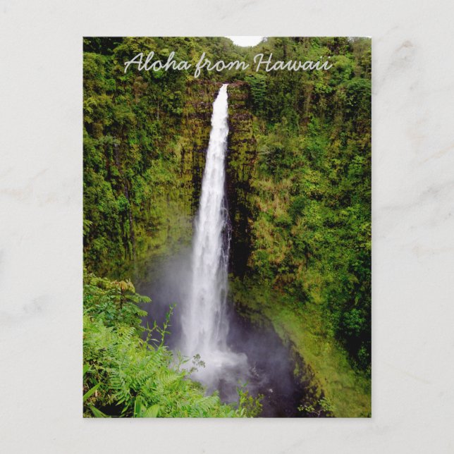 Wasserfall auf der großen Insel Hawaii Postkarte (Vorderseite)