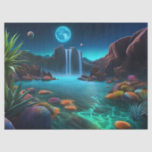 Wasserfall auf einem fernen Planeten Seidenpapier