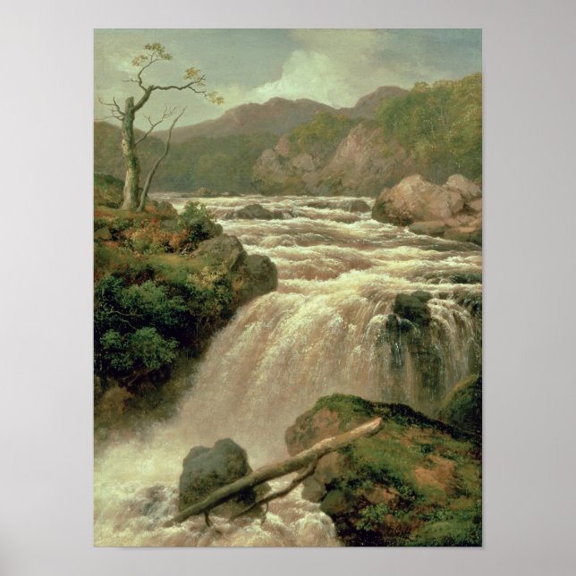 Wasserfall auf Fluss Neath, South Wales Poster (Vorne)