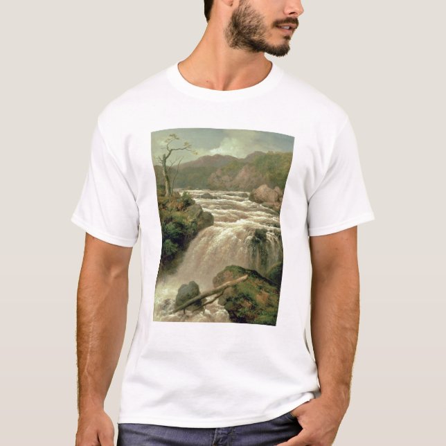 Wasserfall auf Fluss Neath, Südwales T-Shirt (Vorderseite)
