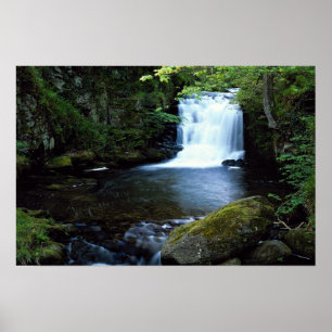 Wasserfall bei Watersmeet, NordDevon, England Poster