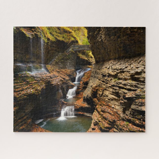 Wasserfall bei Watkins Glen in Finger Lakes Puzzle (Horizontal)