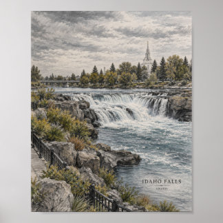 Wasserfall-Berglandschaftsposter #112 Poster