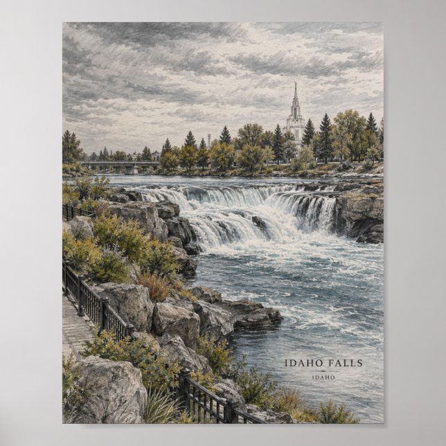 Wasserfall-Berglandschaftsposter #112 Poster (Vorne)