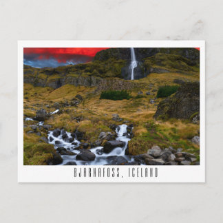 Wasserfall Bjarnafoss, Island, Postkarte
