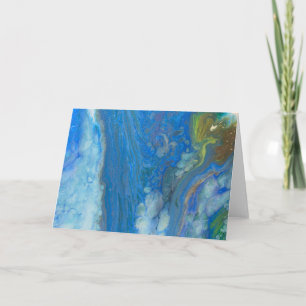 Wasserfall Blaue grüne Abstrakte Acrylflüssigkeit Karte