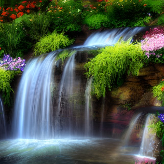 Wasserfall & Blume Jigsaw Puzzle (Von Creator hochgeladen)