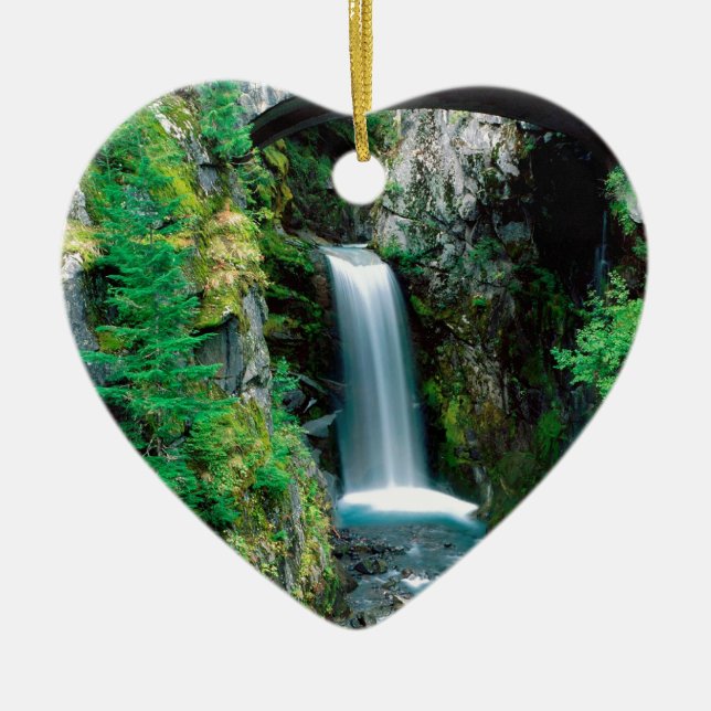 Wasserfall Christine der Mount Rainier Keramik Ornament (Vorne)