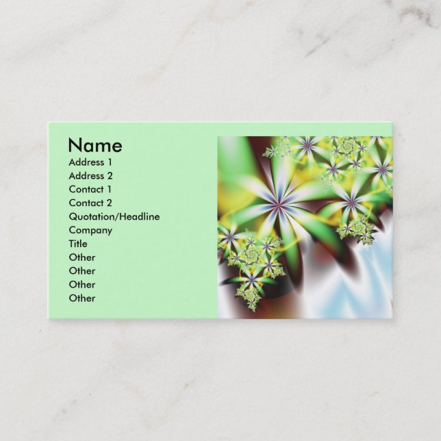 Wasserfall Cooles Abstraktes Fraktal Visitenkarte (Vorderseite)