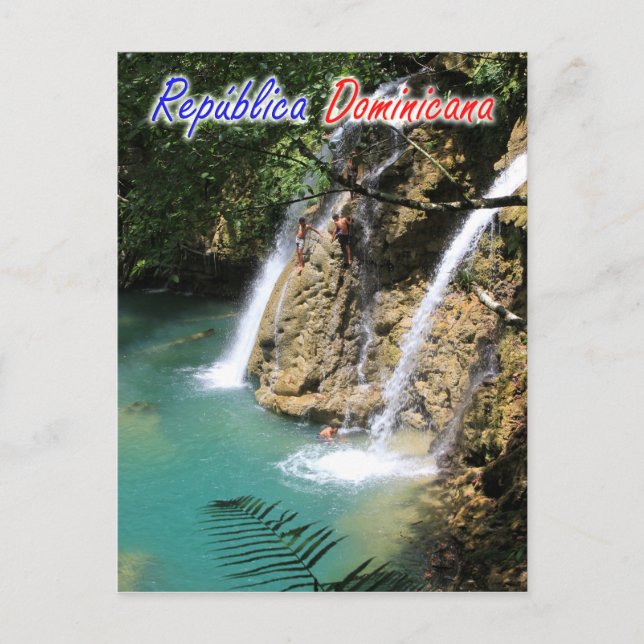 Wasserfall der Dominikanischen Republik Postkarte (Vorderseite)