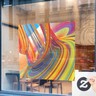 Wasserfall der Farbe Fensteraufkleber