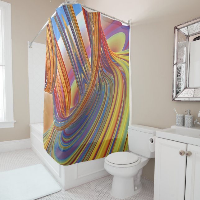 Wasserfall des Farbduschvorhangs Duschvorhang (Beispiel)