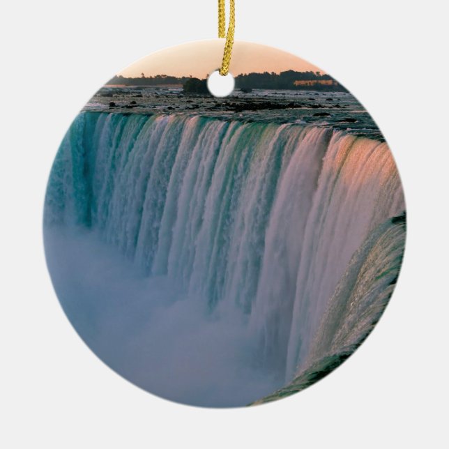 Wasserfall-fallende Liebe Niagara Ontario Kanada Keramik Ornament (Vorne)