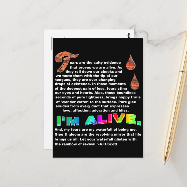 Wasserfall Fantastisch Postkarte (Vorderseite/Rückseite Beispiel)