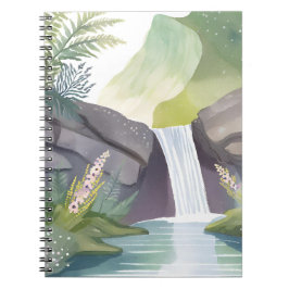 Wasserfall Flüstern | Natur Aquarell Landschaft Notizblock