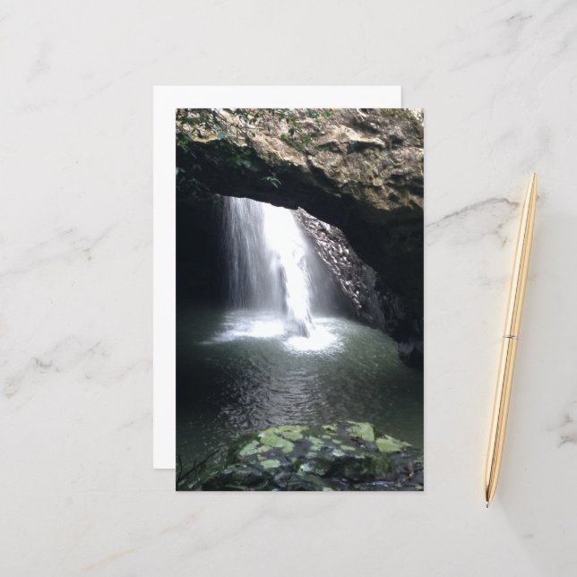 Wasserfall-Fotografie Scrapbook-Papier (Vorderseite/Rückseite Beispiel)
