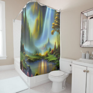 Wasserfall Glade Nature Fantasy Duschvorhang
