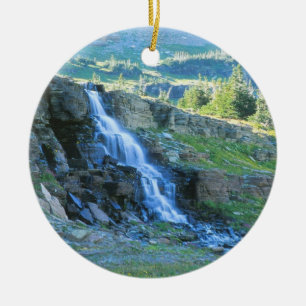 Wasserfall-Gletscher-Park-Weihnachtsverzierung Keramik Ornament