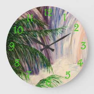 Wasserfall Große Wanduhr