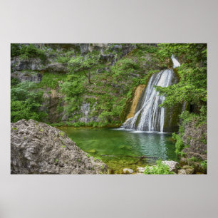 Wasserfall "Grüne Natur" Poster