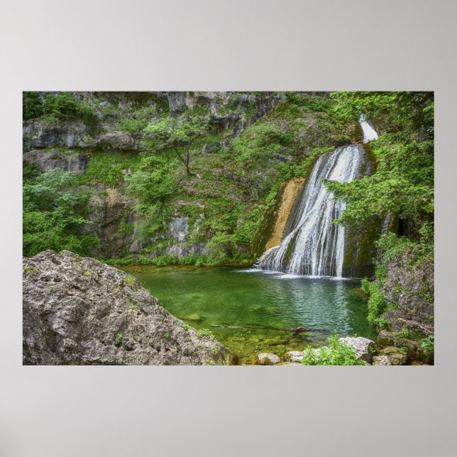Wasserfall "Grüne Natur" Poster (Vorne)