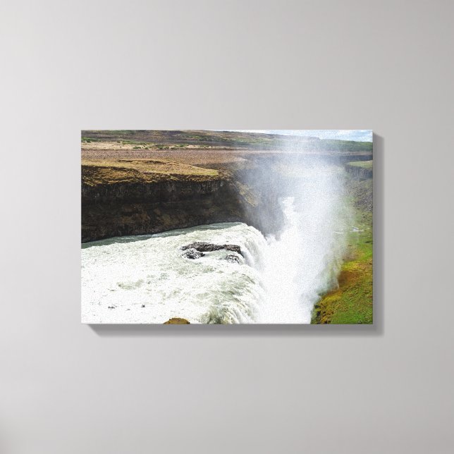 Wasserfall Gullfoss - Südwesten Islands Leinwanddruck (Vorderseite)