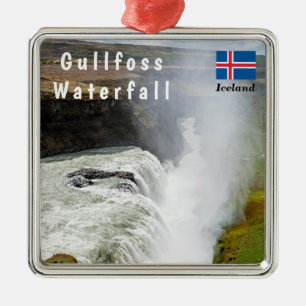 Wasserfall Gullfoss - Südwesten Islands Ornament Aus Metall