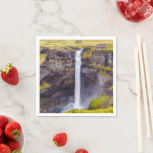 Wasserfall Haifoss, Island Serviette
