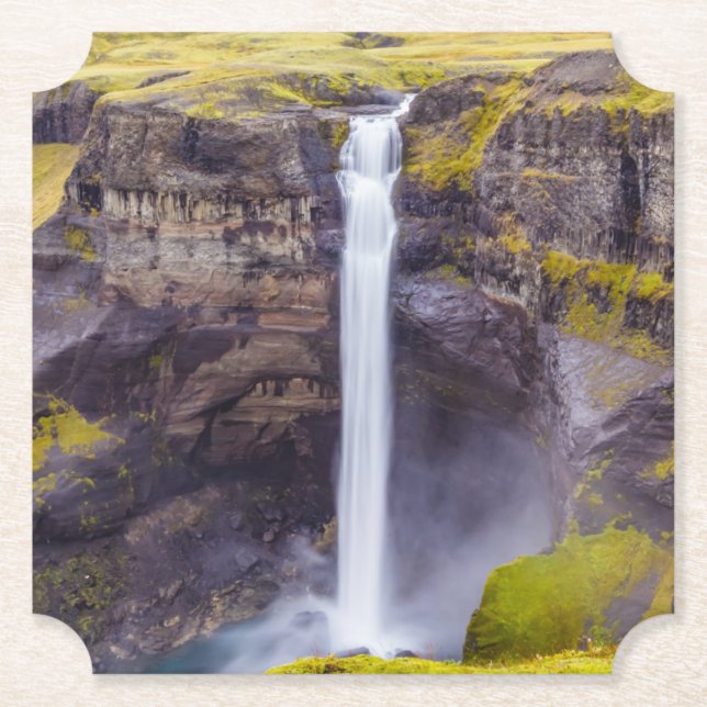 Wasserfall Haifoss, Island Untersetzer (Vorderseite)